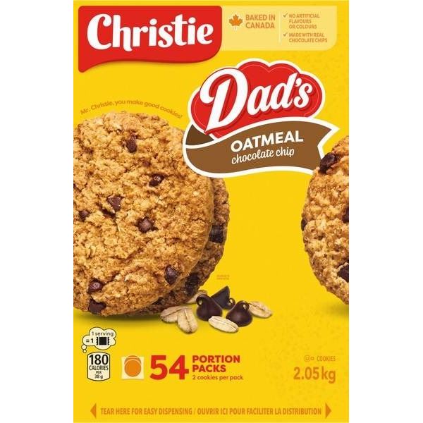 Christie Dad's Oatmeal Chocolate Chip Cookies, 54 Portion Packs, 2.05 kg