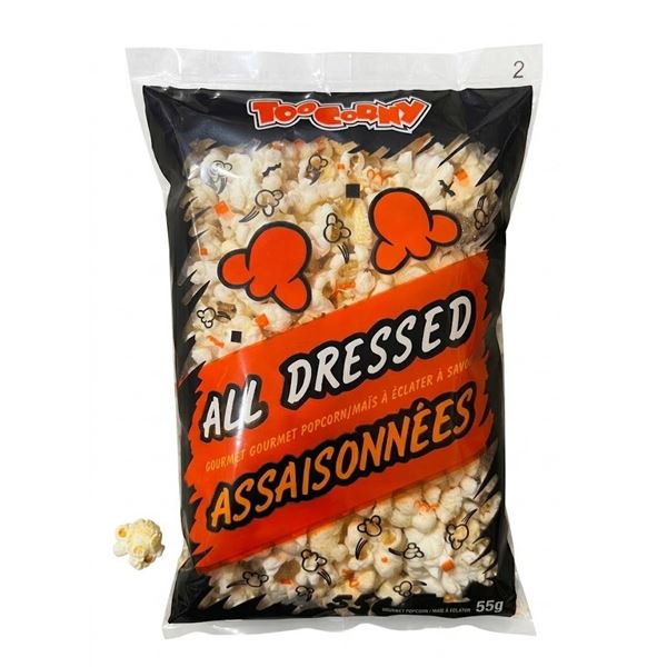 Too Corny Flavored Popcorn All Dressed - 55g Bags (16 Pieces)