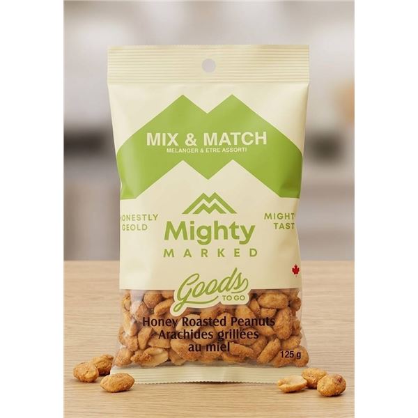 Mighty Marked Honey Roasted Peanuts, 12 x 125g