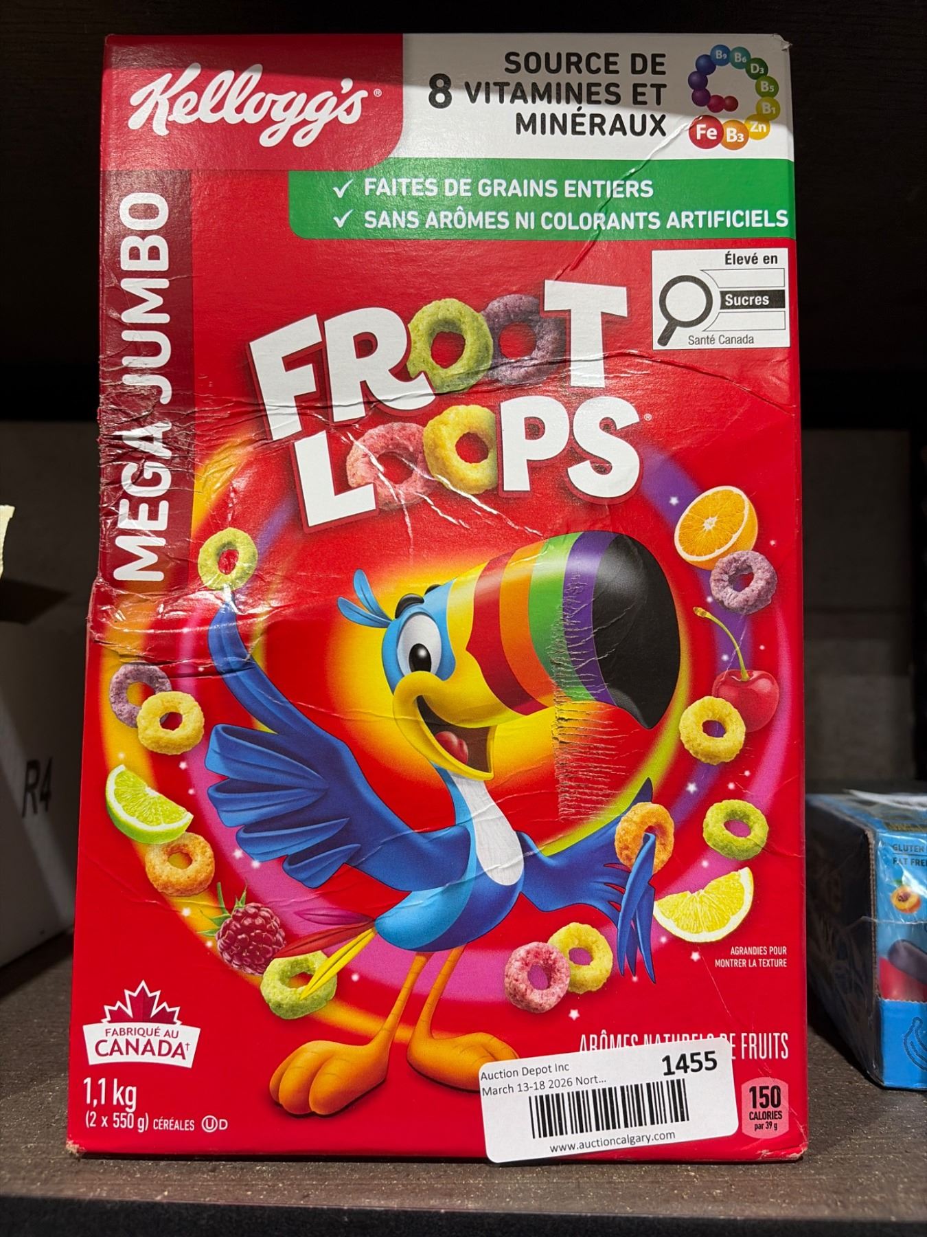 Kellogg's Froot Loops Mega Jumbo 1.1 kg Cereal Box