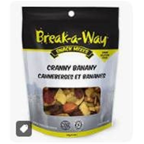 Break-A-Way Cranny Banany Snack Mix, 12 Packs, 125 g Each