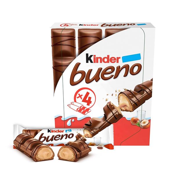 Kinder Bueno 4 Bar Pack, 86g, Milk Chocolate and Hazelnut