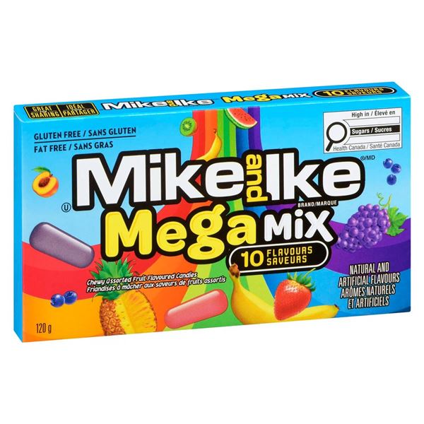 Mike And Ike Mega Mix And Original Fruits Candy Set - 12 x 120g