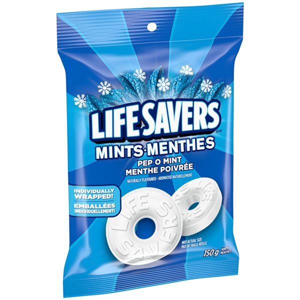 Life Savers Mints Pep-O-Mint, 12 Bags, 150g Each