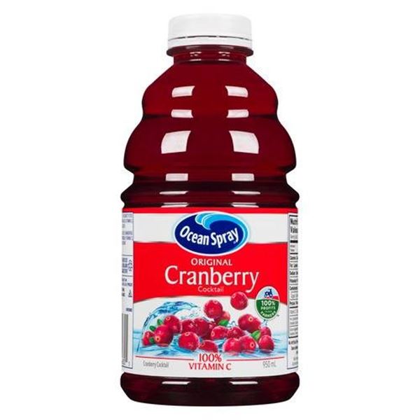 Ocean Spray Cranberry Juice 950ml Bottles - 12 Pack