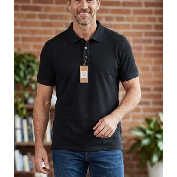 Denver Hayes Black Polo Shirt, 2XL, Modern Fit