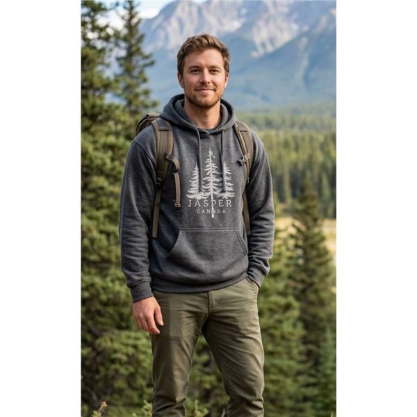 River Wear Pullover Hoodie with Jasper Canada Design, Size L