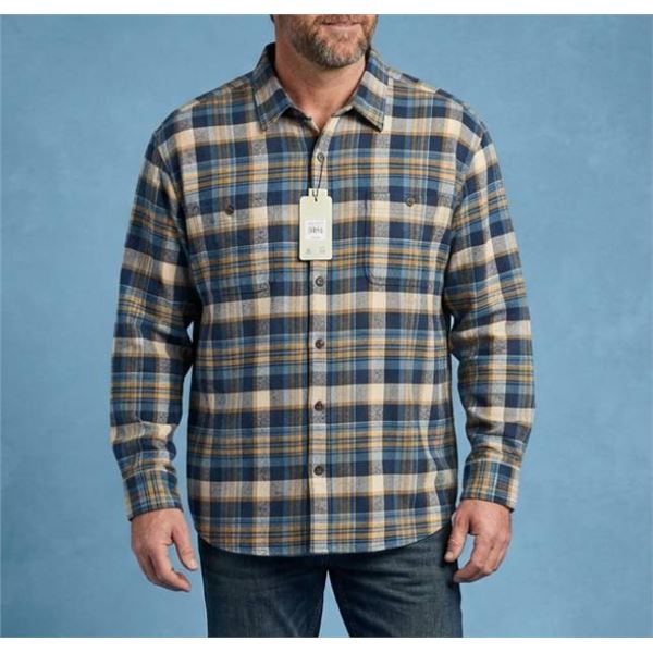 Wind River Outfitting Co. Stretch Extensible Blue Plaid Shirt, Size 4XL