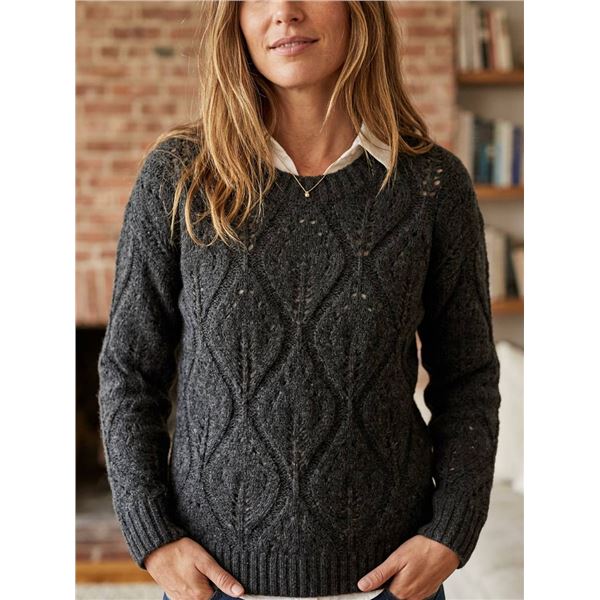 Women’s Black Cable Knit Sweater, Size Small/Petite