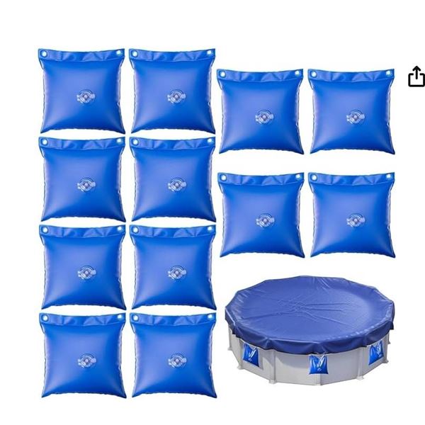 Lfutari 12 Pack 11.5″L×11.5″W Swimming Pool Cover Hanging Bag - 0.4 mm PVC Pool Co
