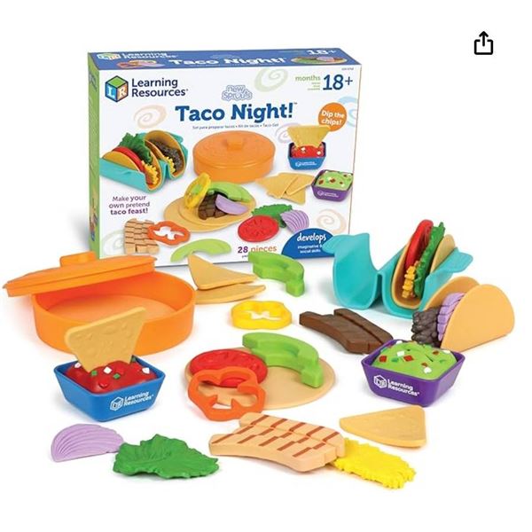 Learning Resources New Sprouts Taco Night Play Food Set, 28 Pieces, Ages 18 Months+
