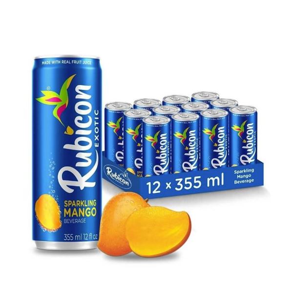 Rubicon Exotic Sparkling Mango Beverage, 12 Cans (330ml each)