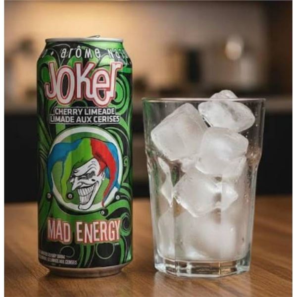 MJB Joker Cherry Limeade Energy Drink, 12-Can Lot, 473ml Each