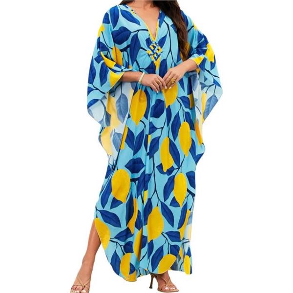 Makabo Kaftan Dresses for Women - Cover Ups, Multicolored Print, One Size