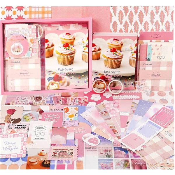 Simno Warm Mail Series Scrapbook Gift Set with Journal and Stickers