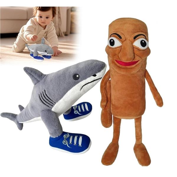 Italian Brainrot Toys,  2 PCS Italian Brainrot Plush with Stick Figure and Shark Plush,