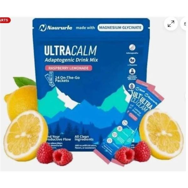 Loroc’e UltraCalm Calming Drink Mix with Magnesium Glycinate, Raspberry Lemonade Flavor