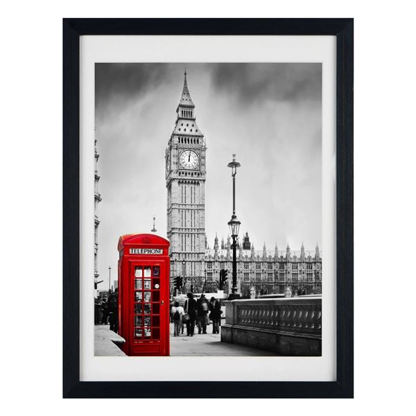 12×16 Picture Frame Display with Strengthened Glass and Black Finish