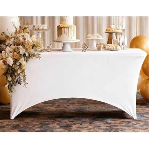 Pureegg Spandex Tablecloth 6ft - 4 Pack, Fitted and Tight Table Cloth for Rectangular Table, Wrinkle