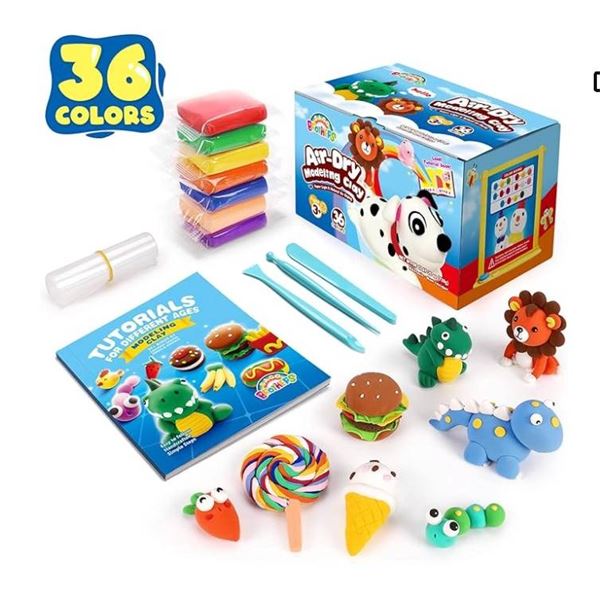Sagago Brothers Air-Dry Modeling Clay Set with 36 Colors for Ages 3+