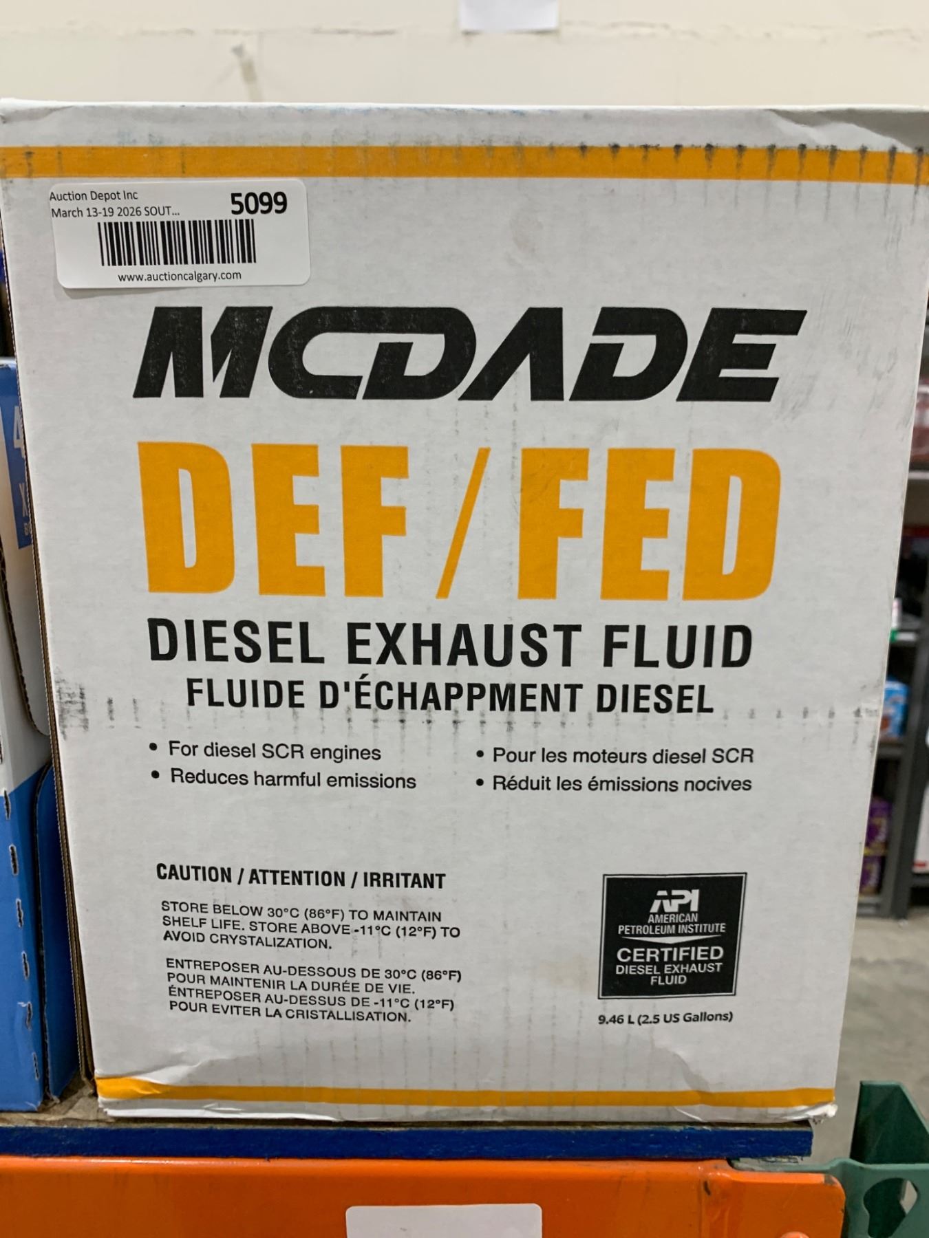 MCDADE DEF/FED Diesel Exhaust Fluid - 9.46 L (2.5 Gallons)