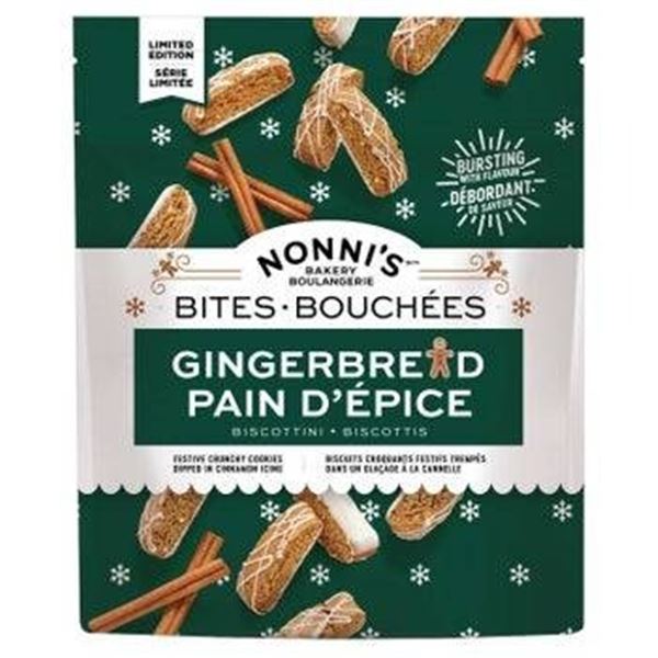 Nonni's Bites Gingerbread Cookies, 6 Bags Assorted Display