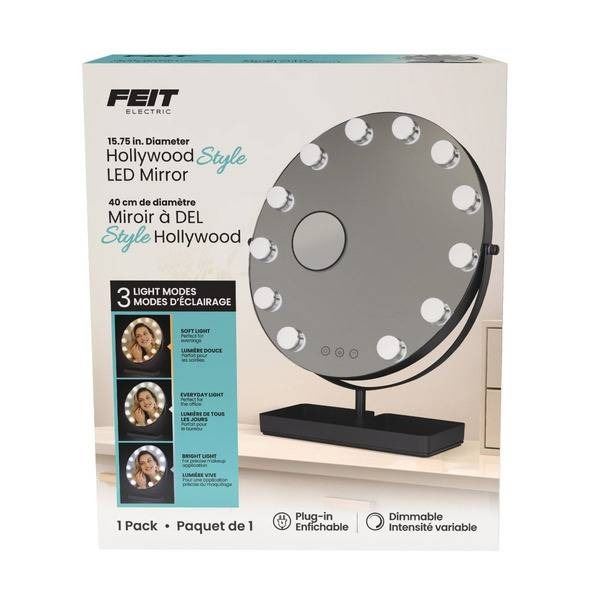 Feit Electric Hollywood Style LED Mirror, 15.75-inch Diameter