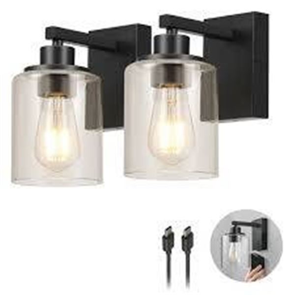 Globe 5220 Rechargeable Wall Sconces With 1.5 m USB-C Cable Pack of 2
