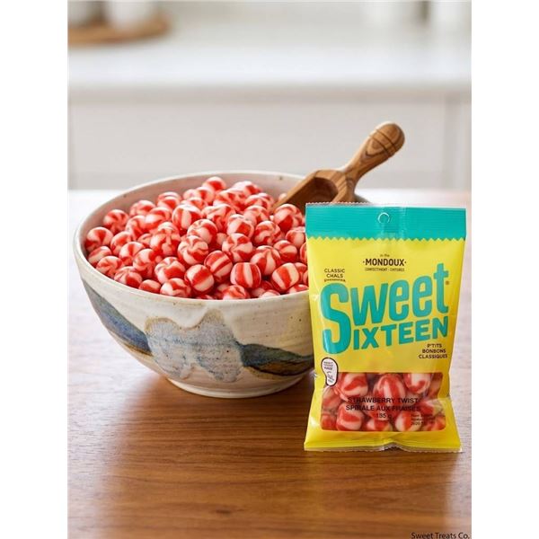 Mondoux Sweet Sixteen Strawberry Twist Candy, 8 x 6 x 135g