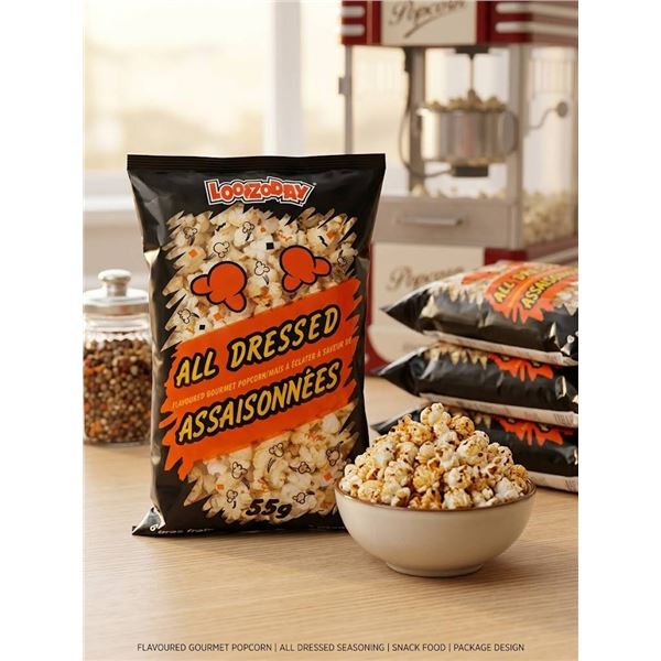 All Dressed Flavor Popcorn Bag - 55g - Case of 20 Units