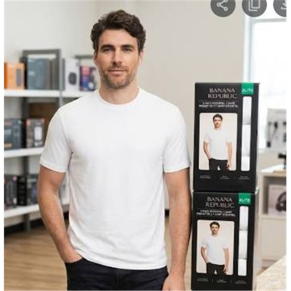 LOT OF 2 Banana Republic 3-Pack Essential T-Shirts in XL/TG Size