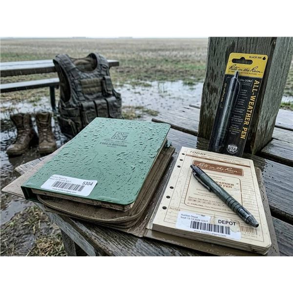 Rite in the Rain Green Notebook and All-Weather Pen Combo