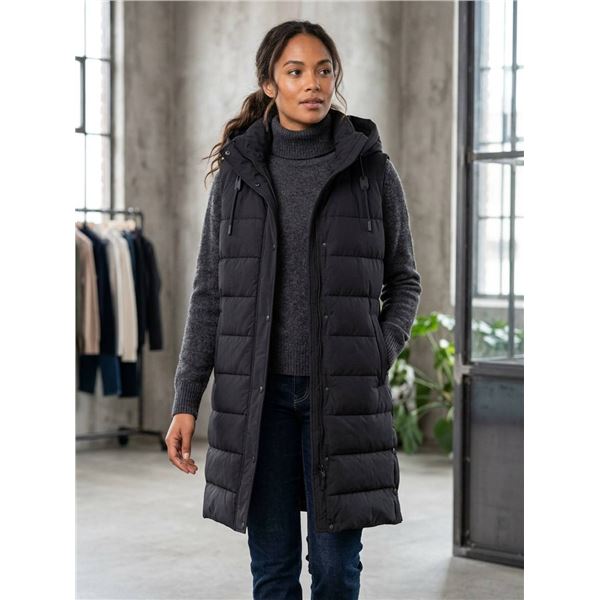 Sanctuary Women’s Hooded Sleeveless Puffer Vest, Size Large
