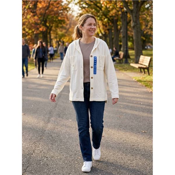 Roxy Women's Button-Up Long-Sleeve Hoodie, Size Large