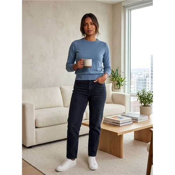 United Colors of Benetton Blue Long-Sleeve Sweater – Size Small