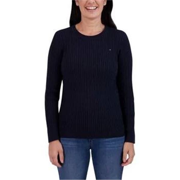 Tommy Hilfiger Long-Sleeve Sweatshirt, Size Large, Navy