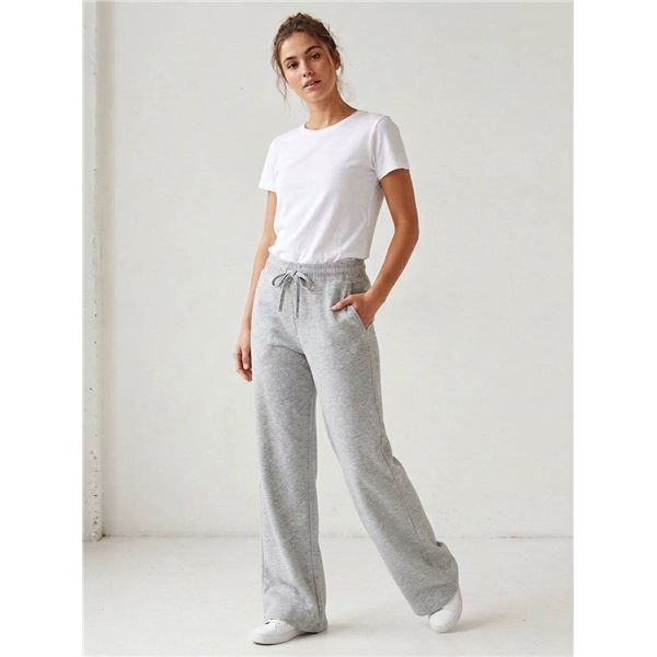 Lazypants Gray Sweatpants with Drawstring Waist