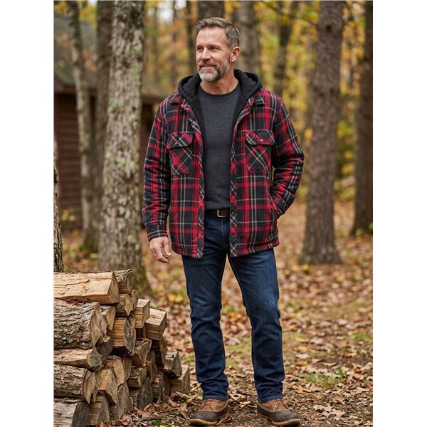 BC Clothing Co. Men's XXL Plaid Jacket with Hood