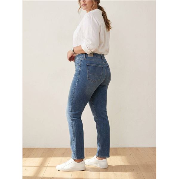 Silver Authentic Jeans, The Curvy High Slim Straight Denim Pants, Size 12 x 31