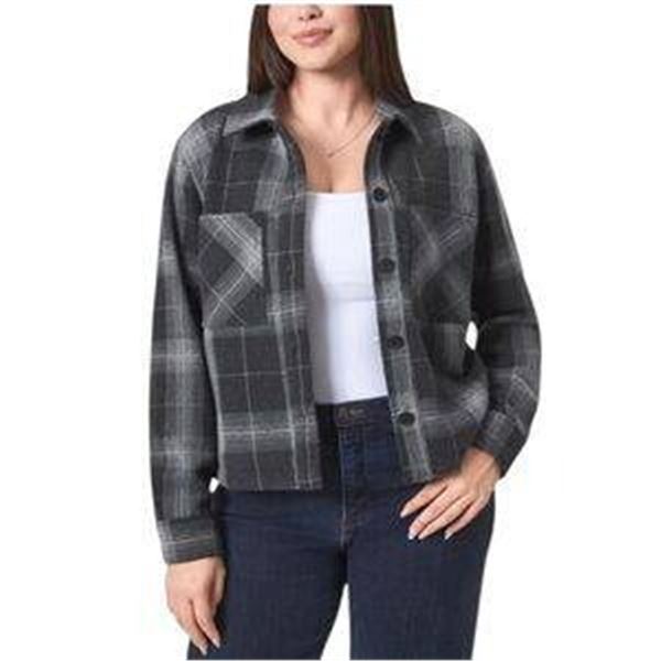 Mondetta Women's On-The-Go Cropped Plaid jacket, Size Large