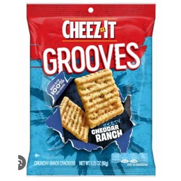 Cheez-It Crunch Zesty Cheddar Ranch Crackers Package - 92g x 6