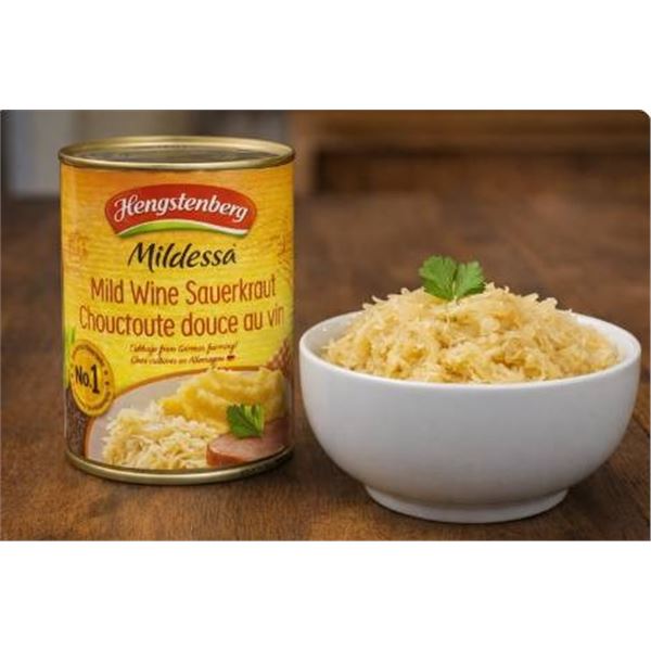 Hengstenberg Mildessa Mild Wine Sauerkraut, 12 Cans, 796ml Each