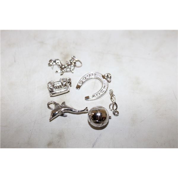 TRAVEL JEWELRY CASE W/VARIOUS 925 CHARMS