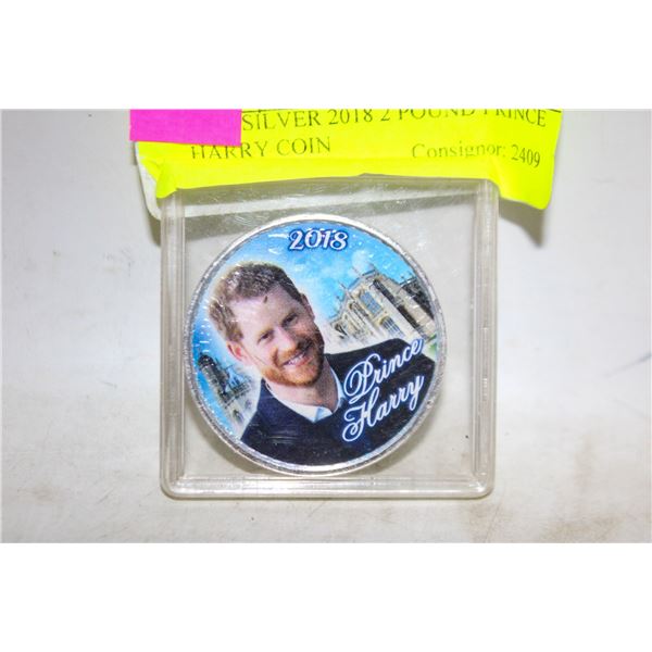 1 OZ SILVER 2018 2 POUND PRINCE HARRY COIN