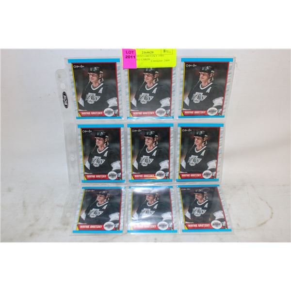 LOT OF 9 MINT GRETZKY 1989 O-PEE-CHEE CARDS