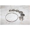Image 1 : 2 BRACELETS SILVER PLATED - BOTH STAMPED 925 BUT- HAVE BEEN ACID TESTED AND ARE ONLY LIGHTLY SILVER 