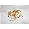 Image 1 : 16" LONG GOLDTONE NECKLACE W/SHIMMERING BALL STYLE 'PENDANT'