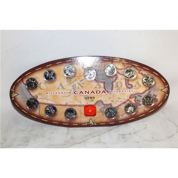 1999 CANADA BU MILLENIUM 25c COIN SET IN CARD