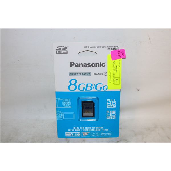 SEALED PANASONIC 8 GB MEMORY CARD