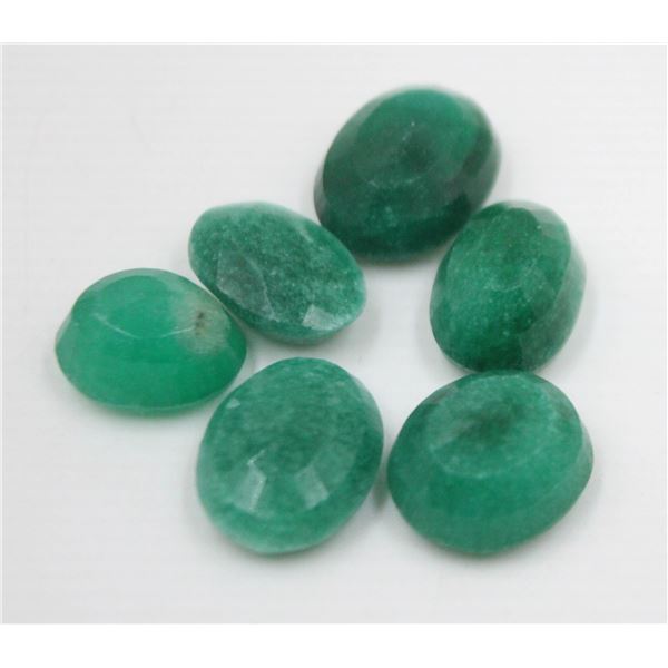 #03-NATURAL GREEN JADEITE GEMSTONES 45.55CT COLOUR ENHANCE/ 6PCS